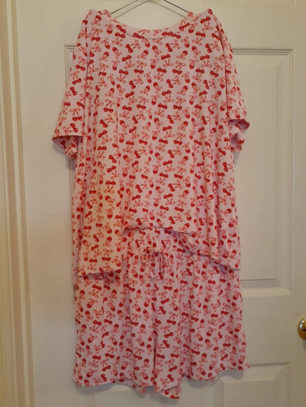 PINK LILY Cherry Bow Pajama Set